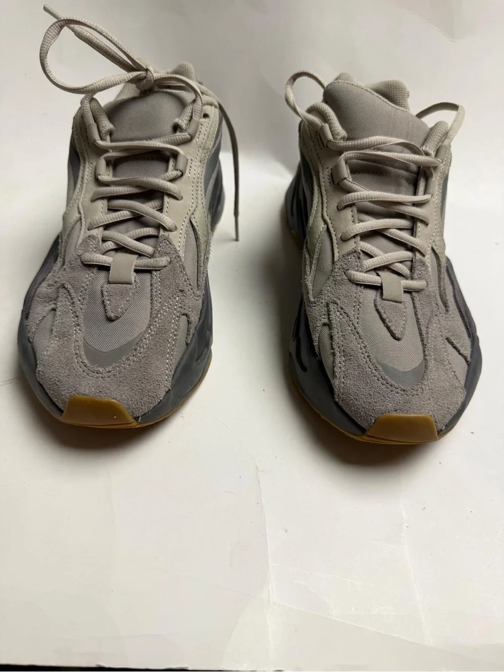 Adidas yeez Men's Neutral Gray Suede & Mesh Athletic Sneakers